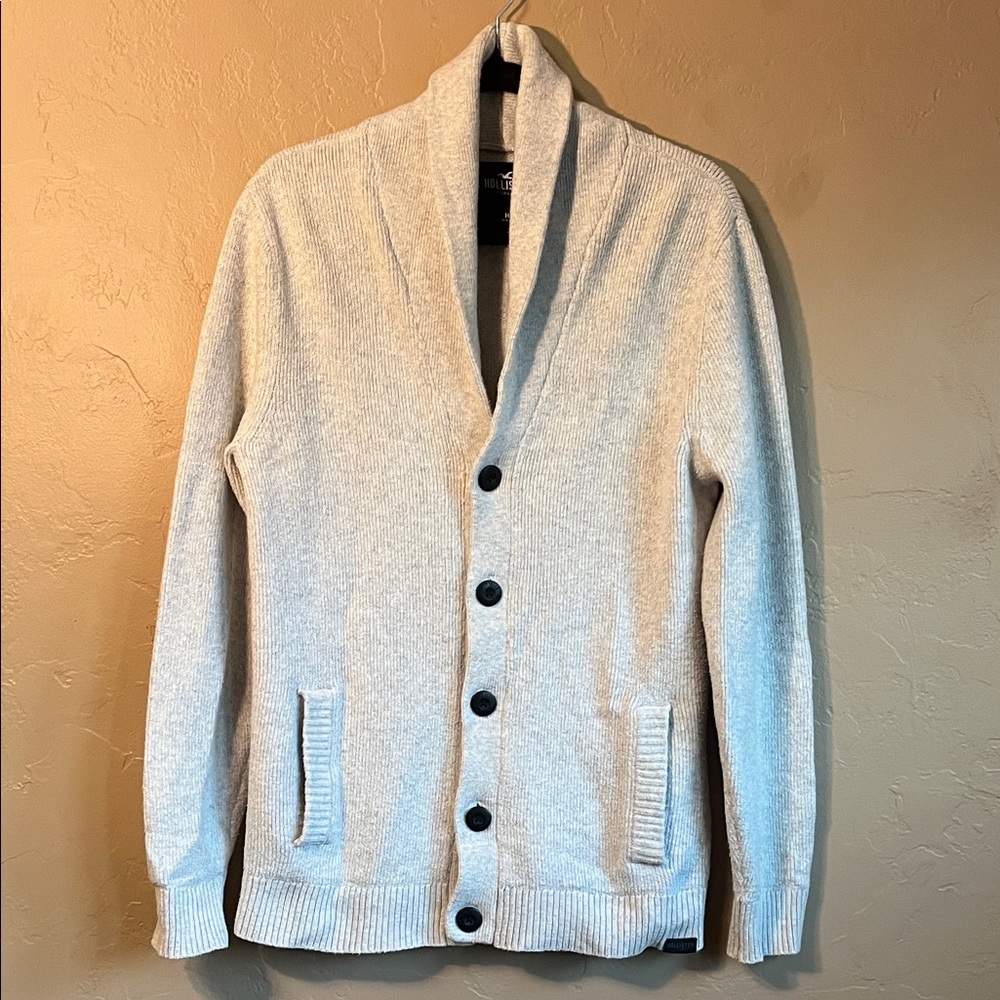 Hollister Heather Gray Button-Up Cardigan